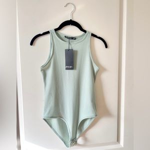 Sage Nasty Gal Racerback Ribbed Bodysuit - Small (size6)